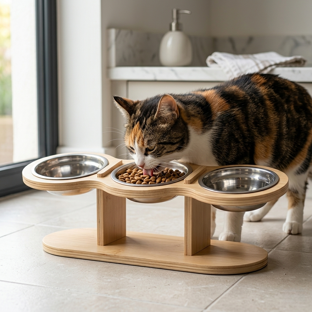 Raised Stainless Steel Cat Bowl