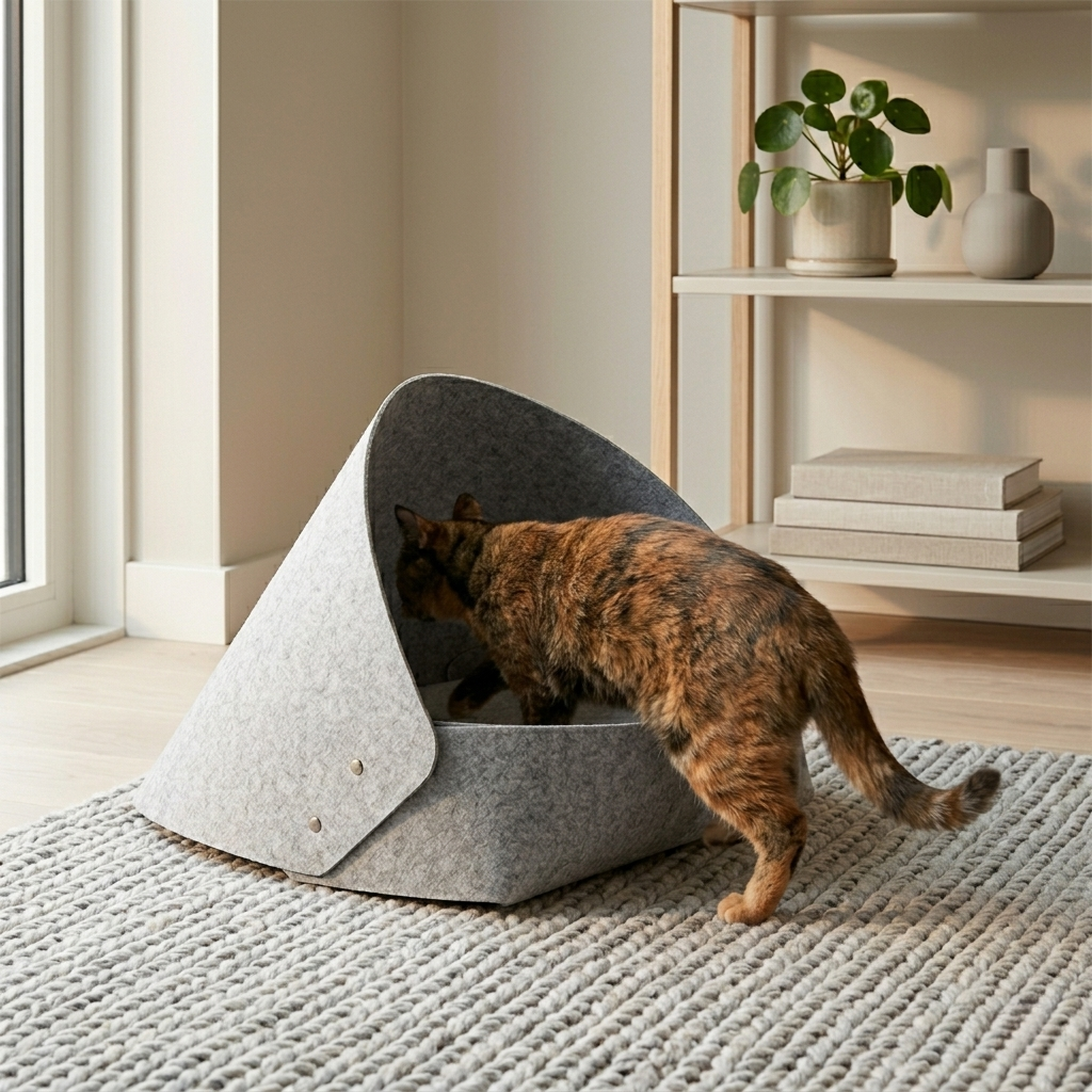 Scandinavian Felt Cat Cave